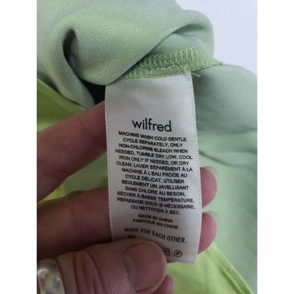 Aritzia Wilfred Women's Green Mini Bodycon Strappy Dress size S Minimalist - Picture 3 of 8